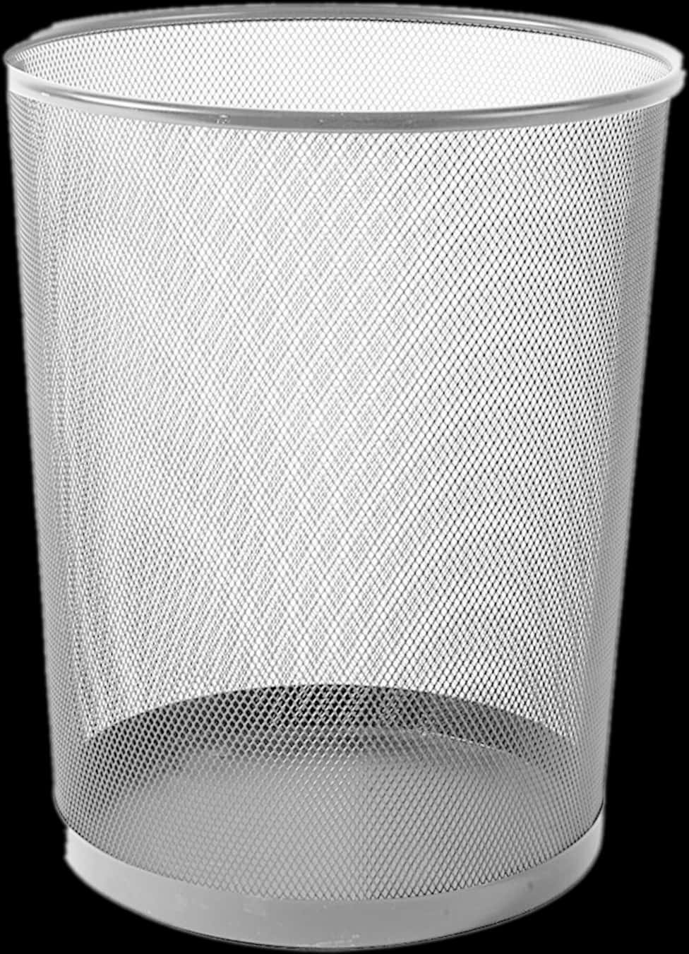 A White Trash Can With A Black Background