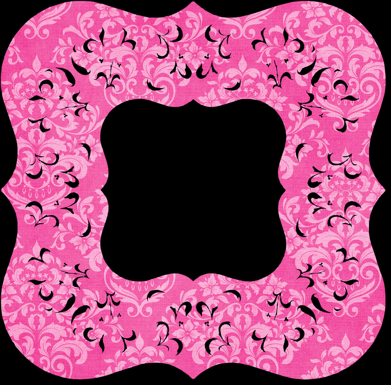A Pink And White Floral Frame