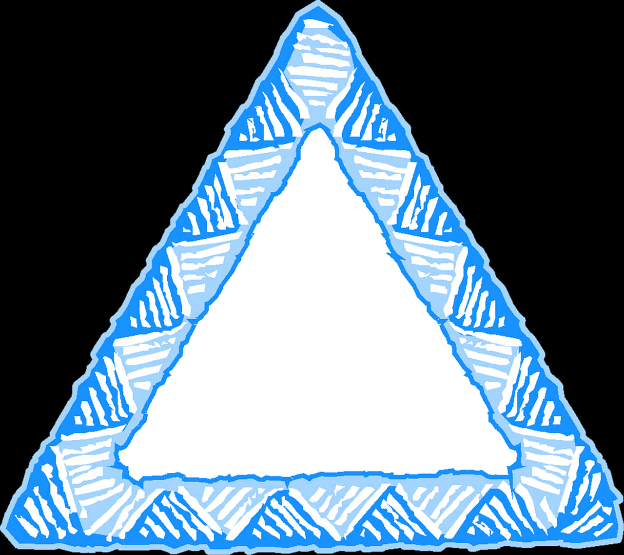 A Blue Triangle With White Border