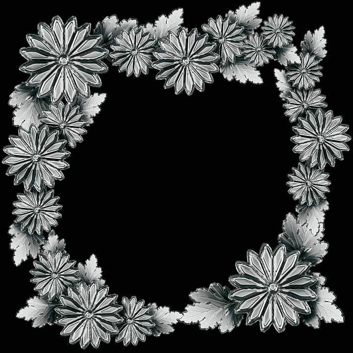 A Square Frame Made Of Flowers