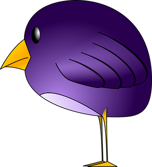 A Purple Bird With Yellow Beak