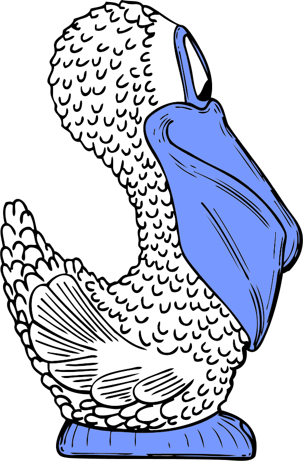 A Cartoon Of A Bird With A Blue Beak