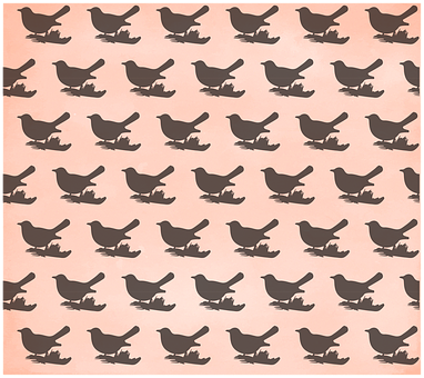 A Pattern Of Birds On A Pink Background