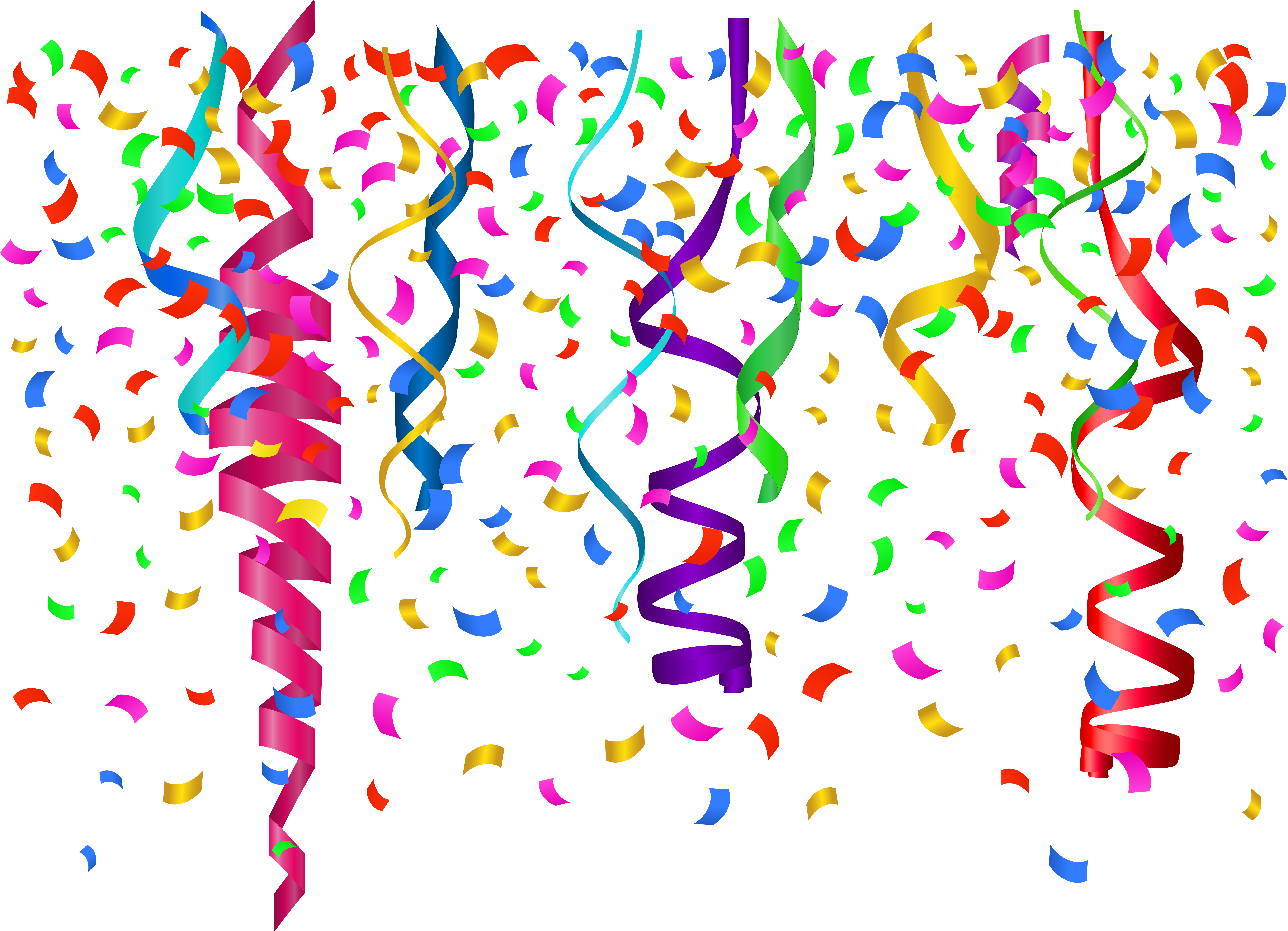 Colorful Confetti Falling On A Black Background