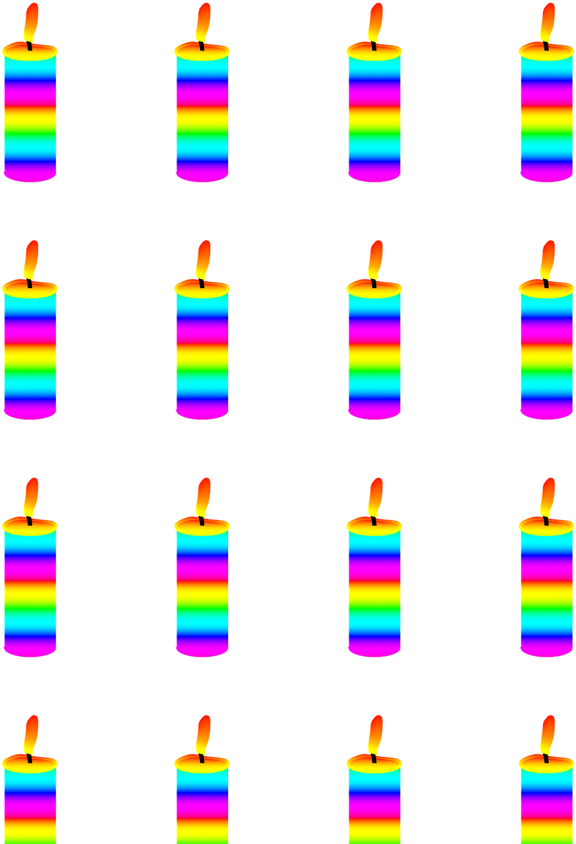 A Group Of Candles With Rainbow Colors