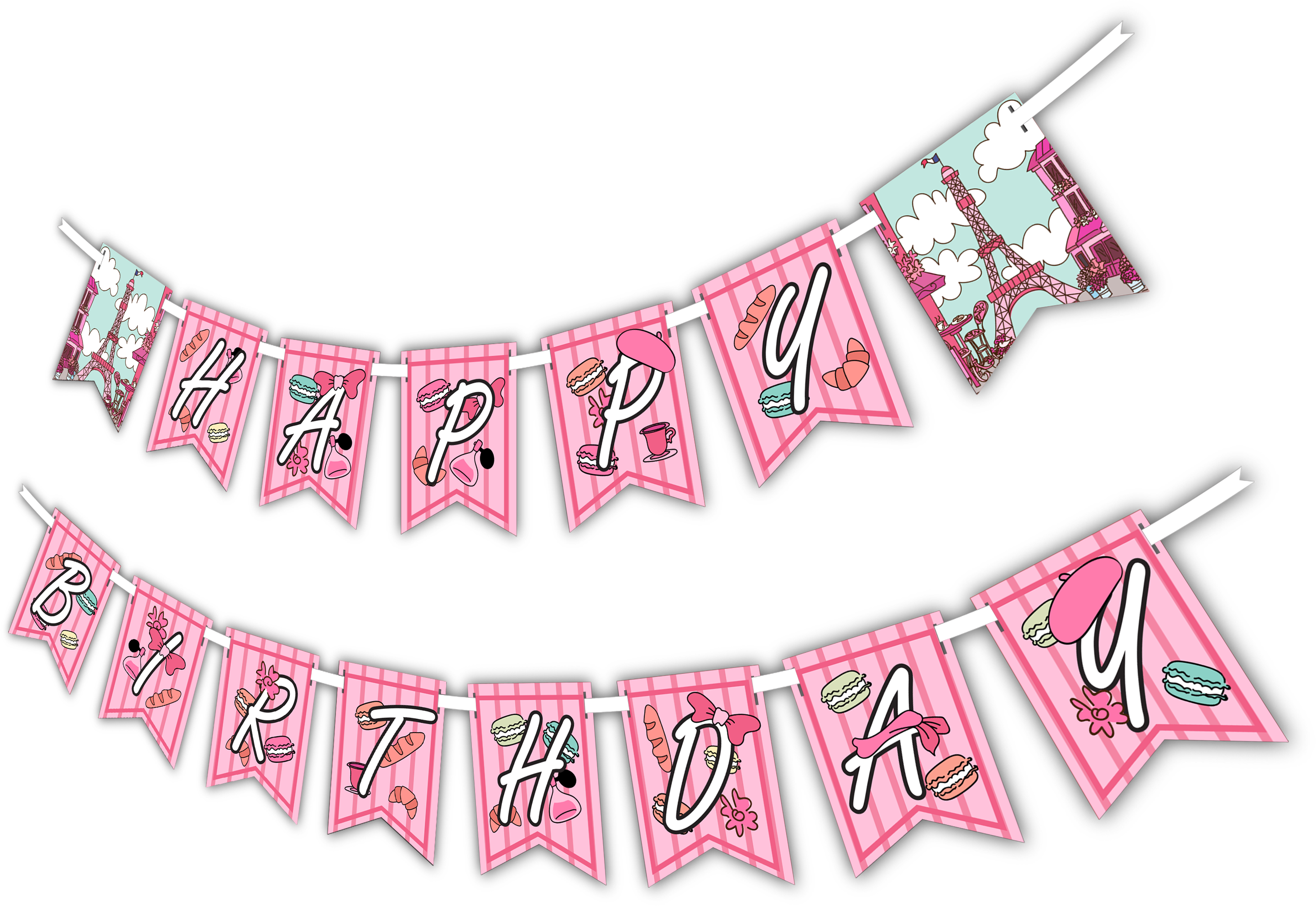 A Pink And White Banner With Text