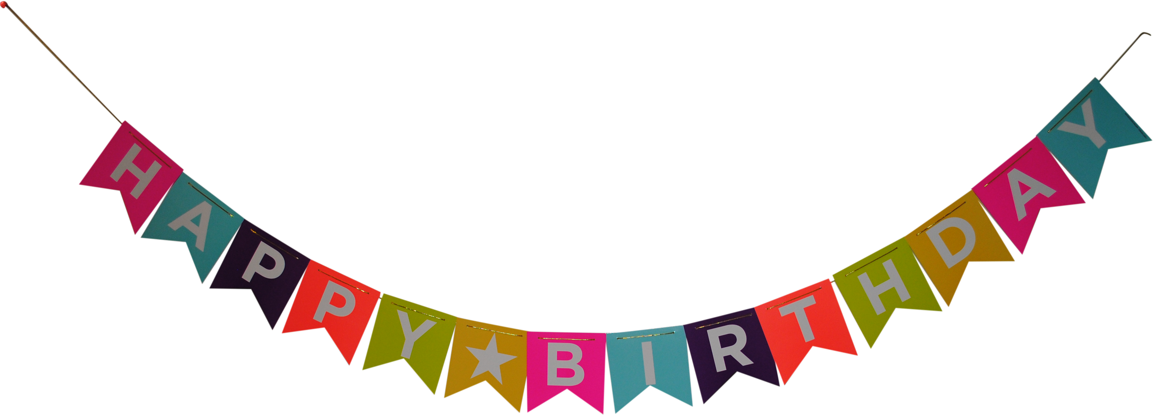 A Colorful Bunting With White Letters