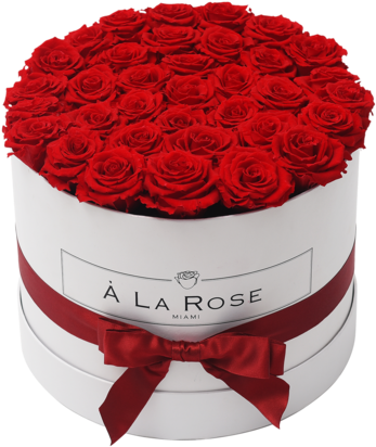 A Box Of Roses With A Bow
