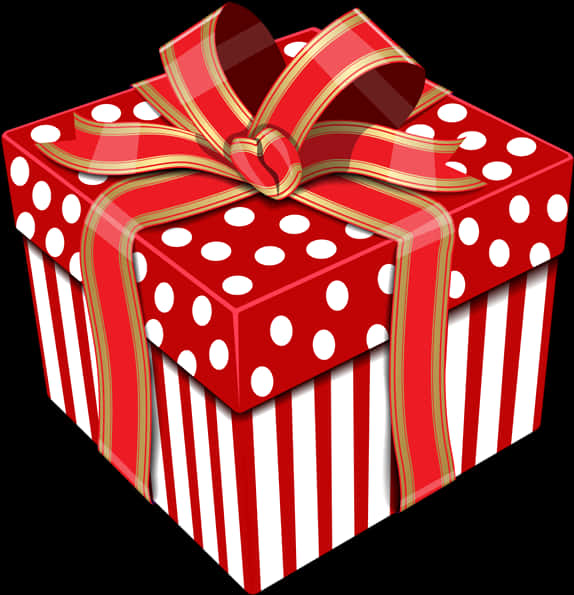 A Red And White Gift Box With A Bow