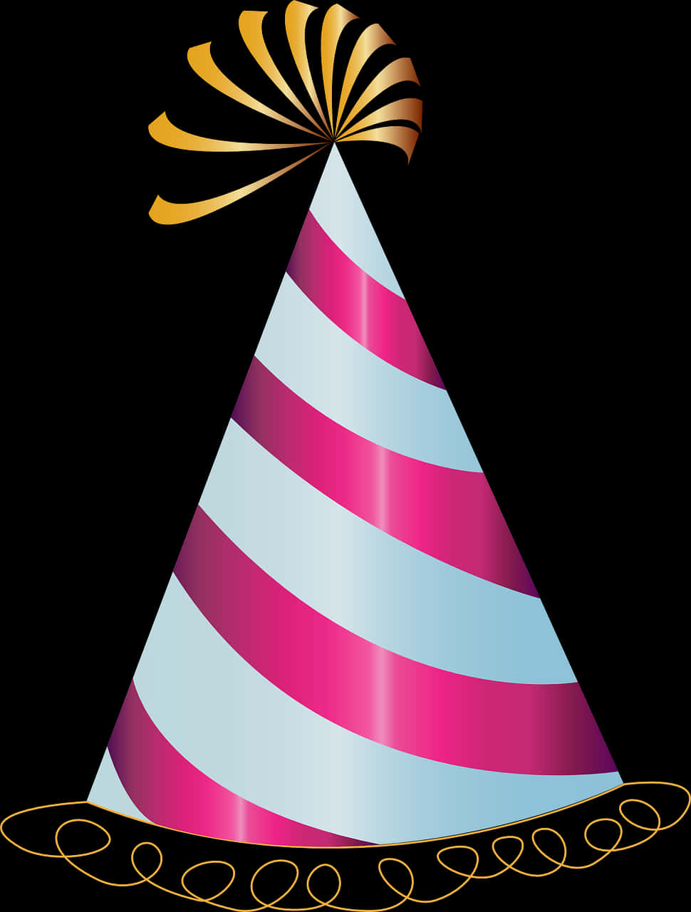 A Pink And White Striped Party Hat