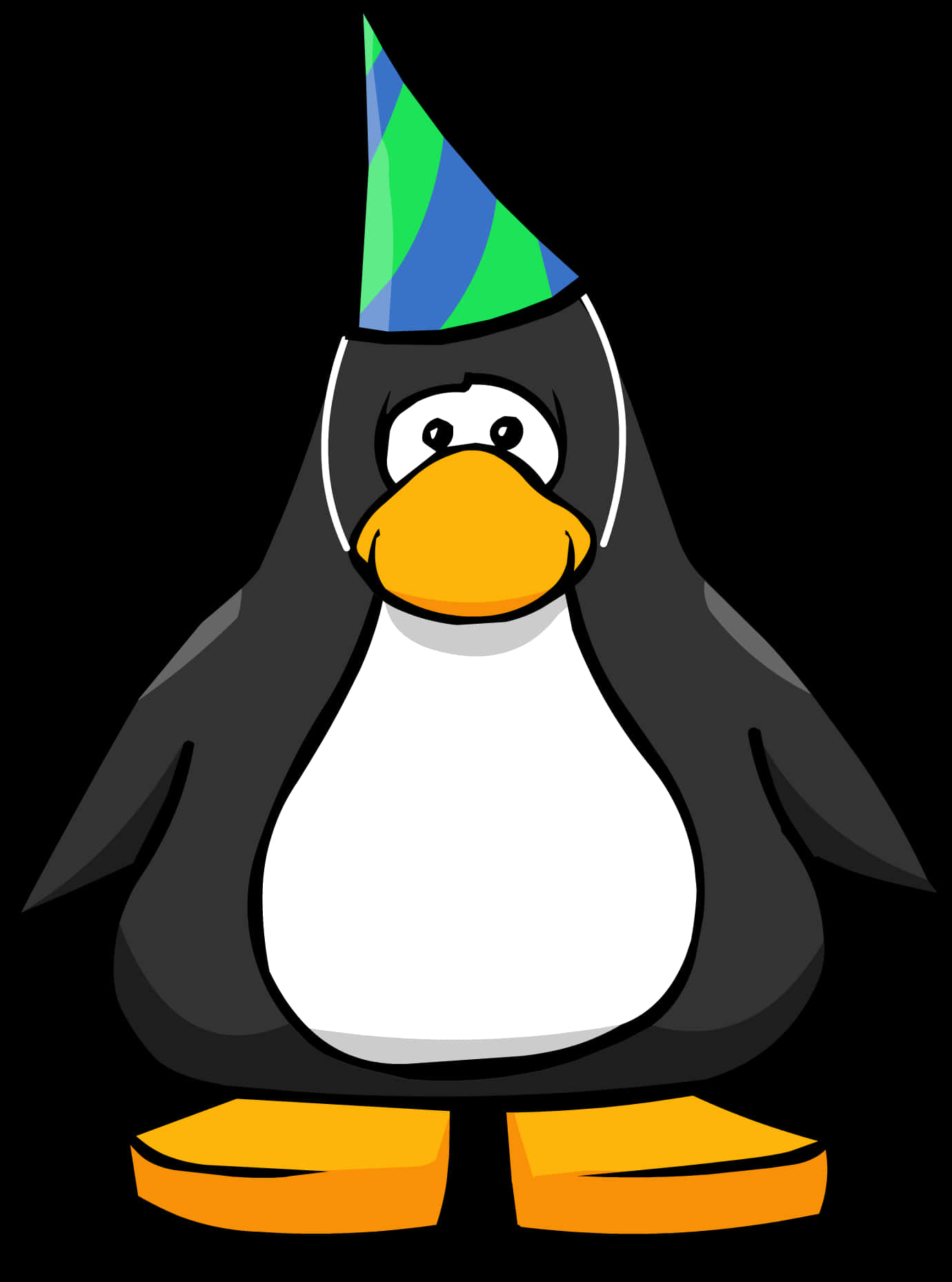 A Cartoon Penguin Wearing A Party Hat