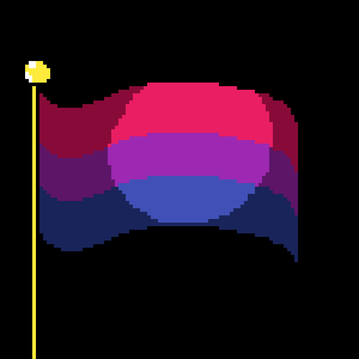 A Pixelated Flag On A Flagpole