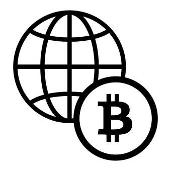 A Black And White Circle With A Bitcoin Symbol