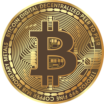 A Gold Coin With A Bitcoin Symbol