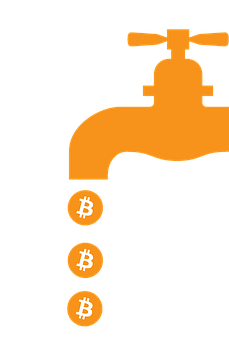 A Faucet With Bitcoin Symbols Coming Out Of It