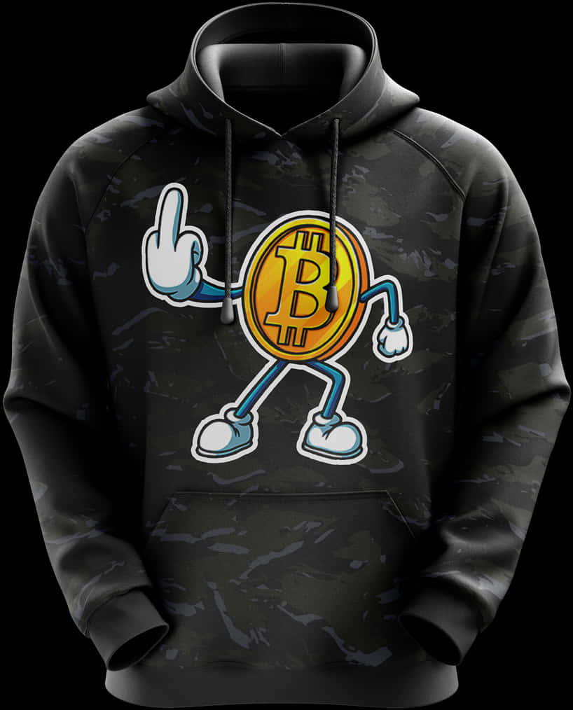 A Black Hoodie With A Bitcoin Logo On It