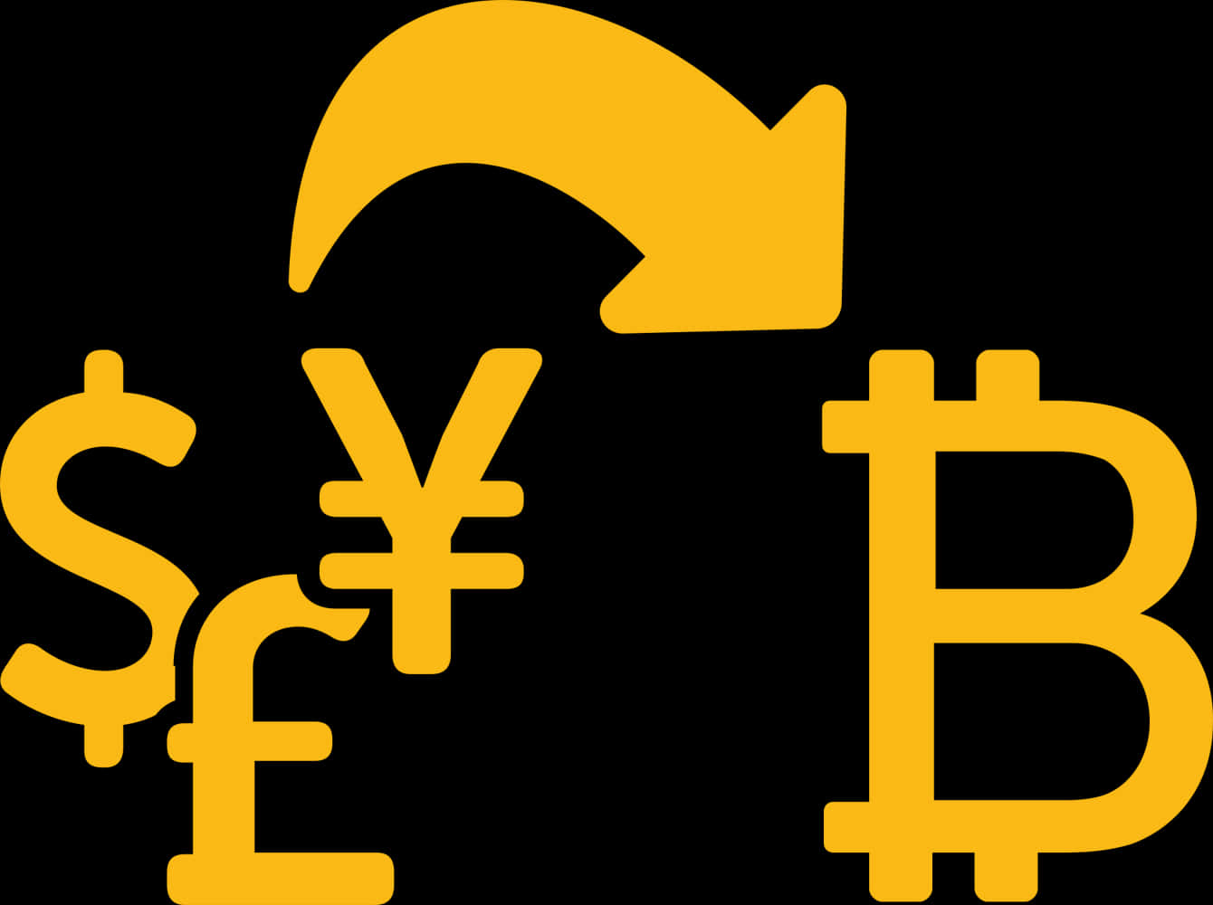 A Yellow Symbols On A Black Background