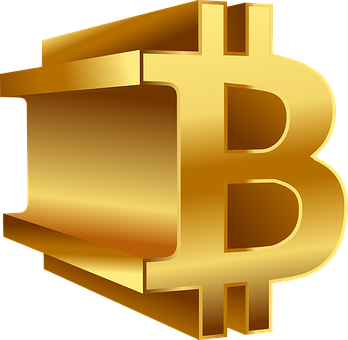Gold Bitcoin Logo 3d