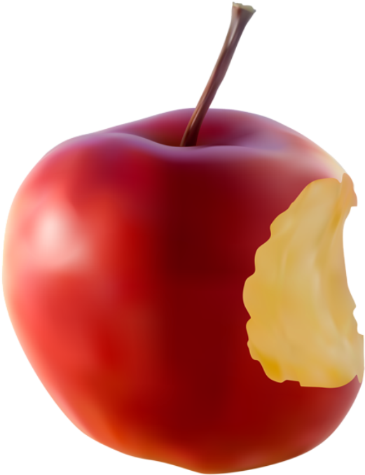 A Red Apple With A Bite Taken Out Of It