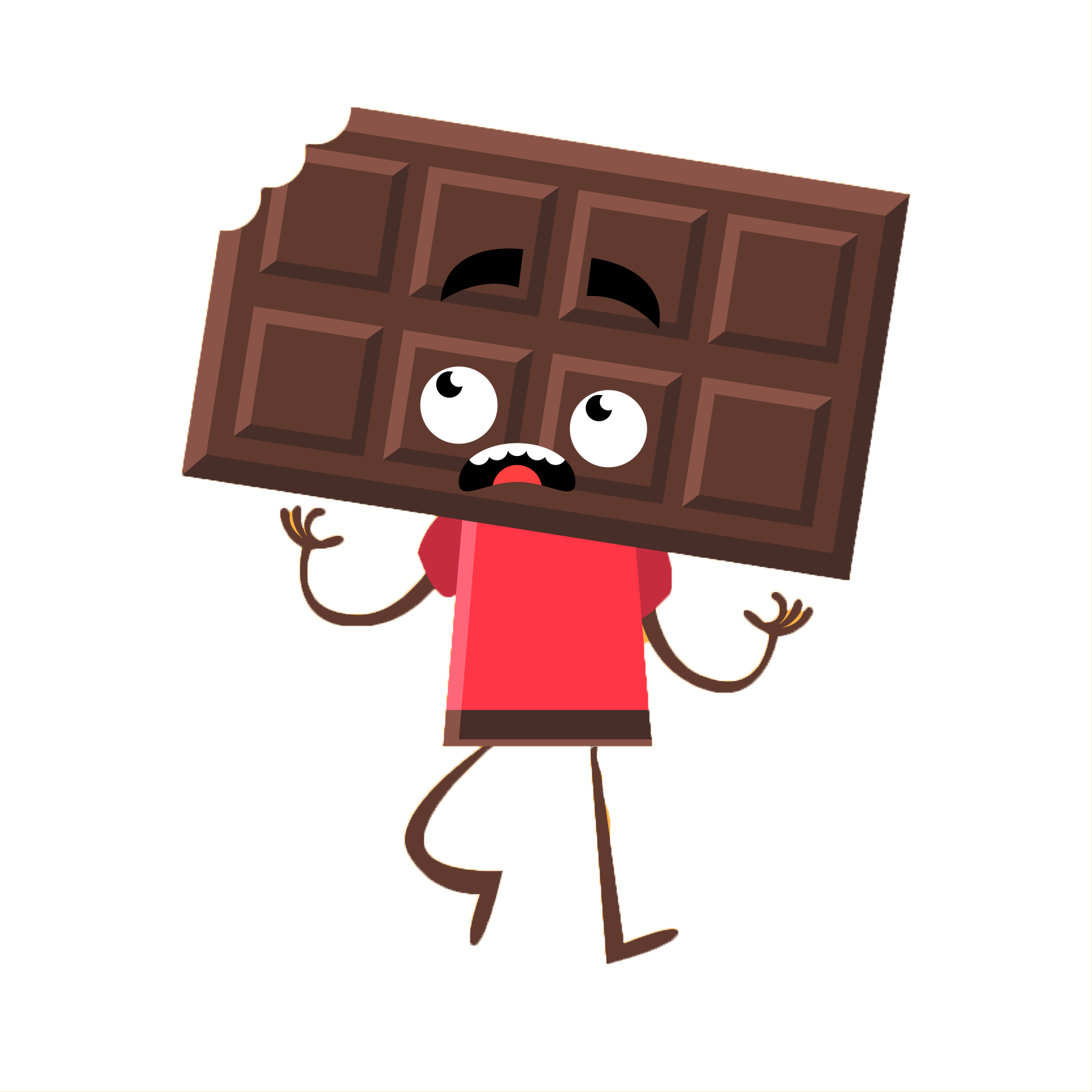 A Cartoon Character Holding A Chocolate Bar