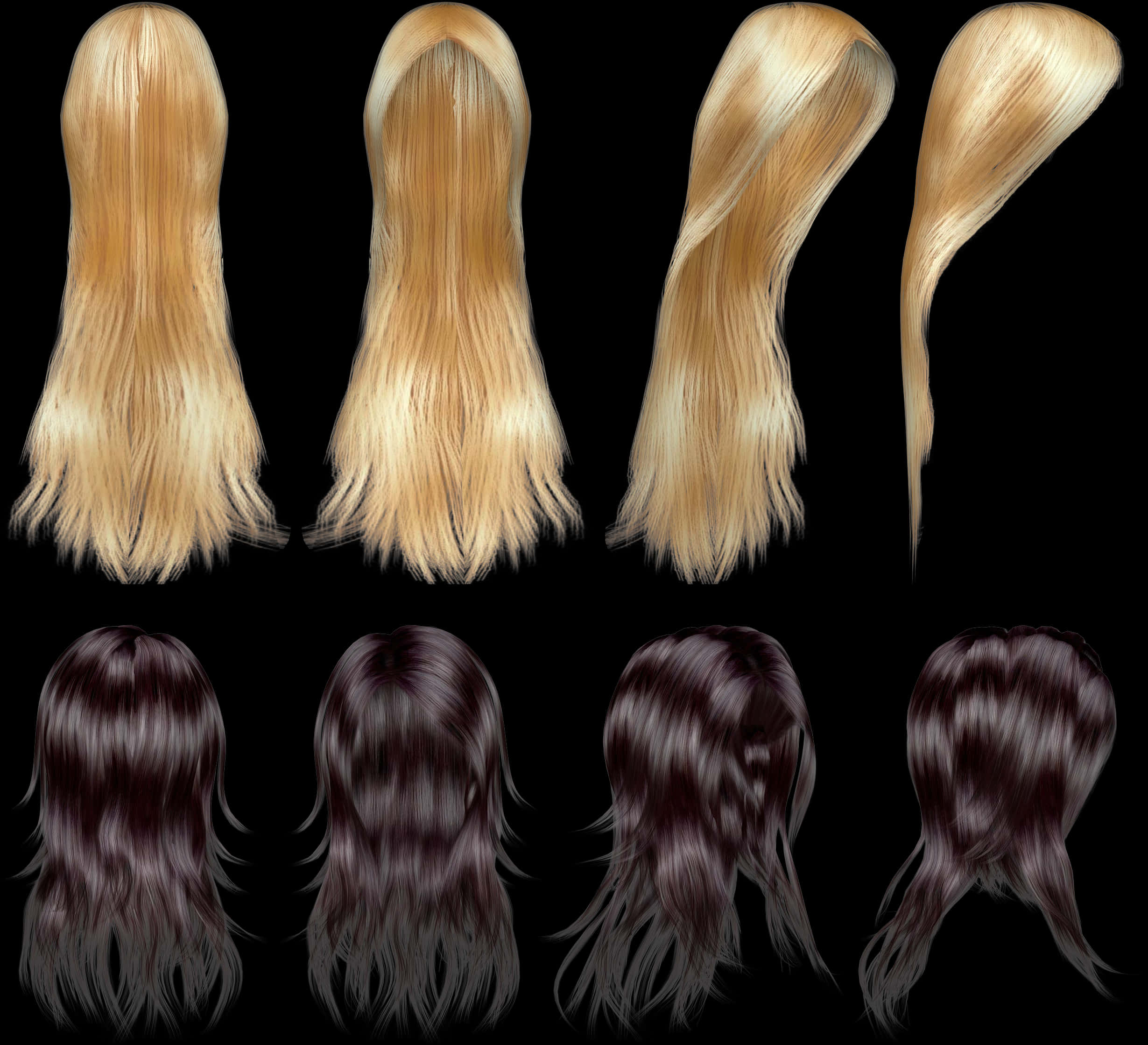 A Different Hair Styles Of Different Colors
