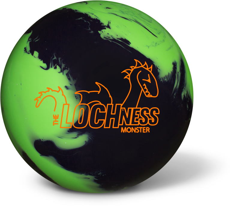 A Green And Black Ball With Orange Lettering