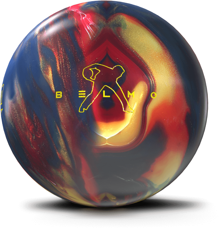 A Colorful Bowling Ball With A Logo