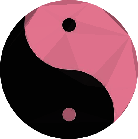 A Pink And Black Yin Yang Symbol