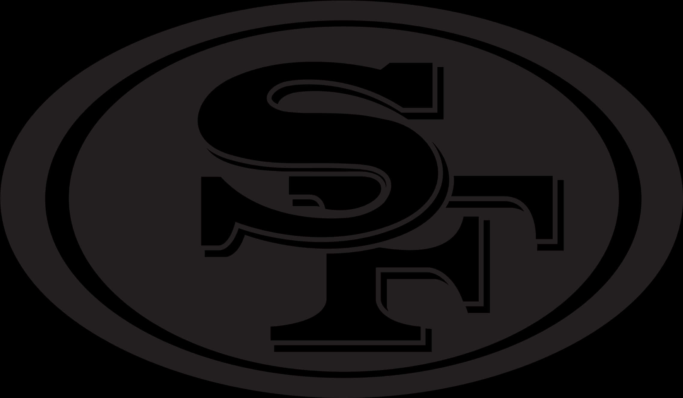 Black-and-white 49ers Logo