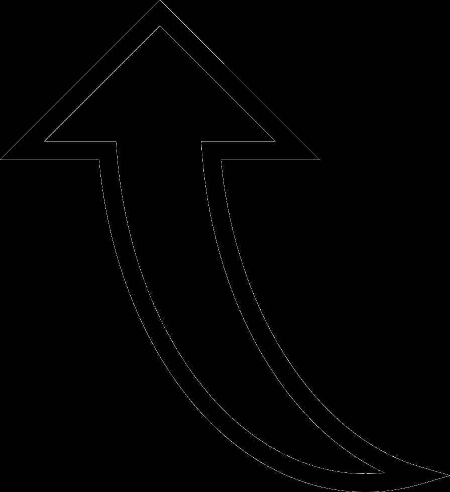 Black-and-white Curved Arrow