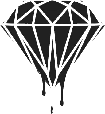 A Black Diamond With Dripping Liquid
