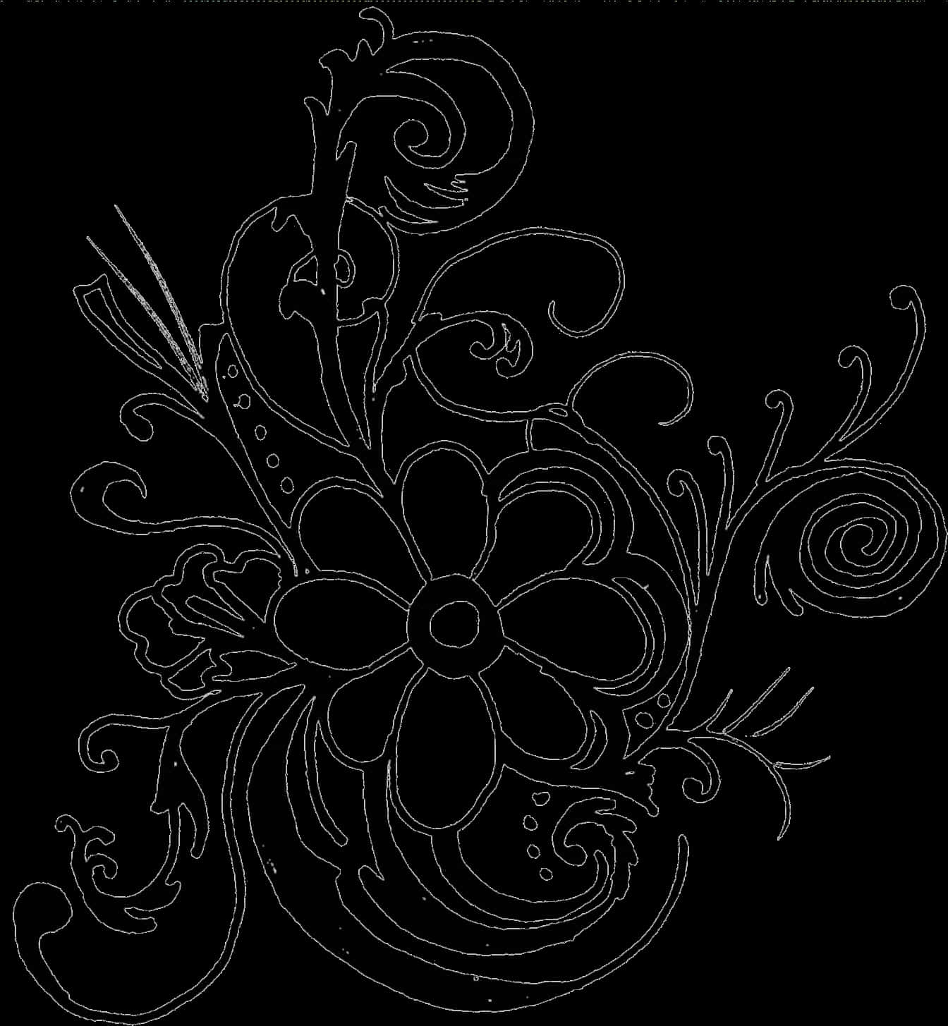 Black And White Flower Border Clipart - Floral Border Designs Clip Art Black N White, Hd Png Download