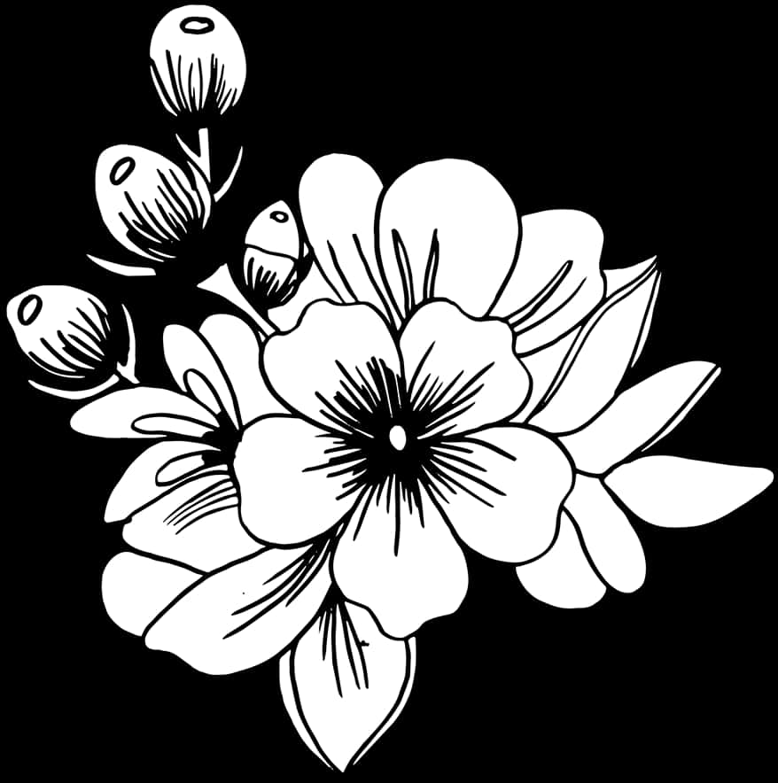 Edwardian Black Flower