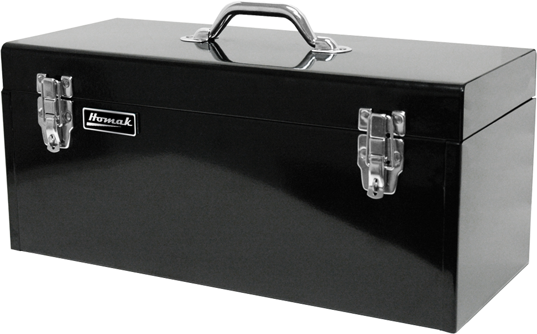 A Black Tool Box With A Silver Handle