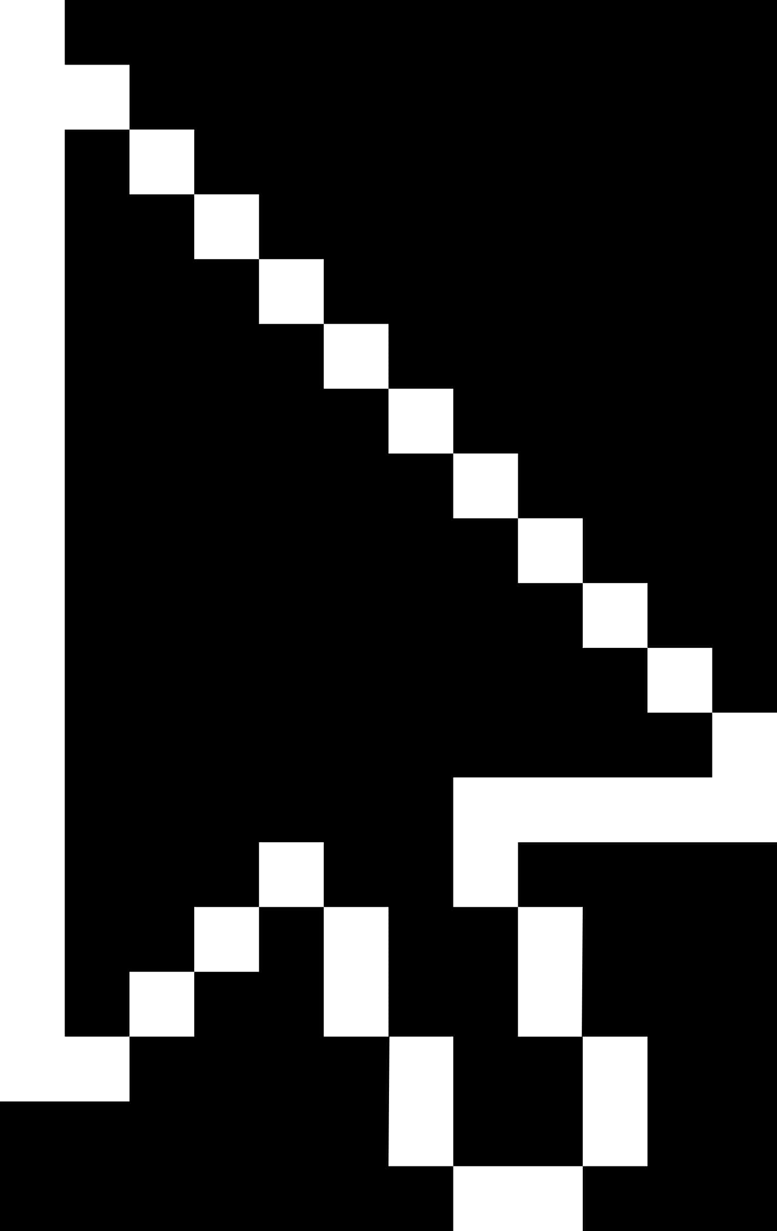 A Black And White Pixelated Arrow