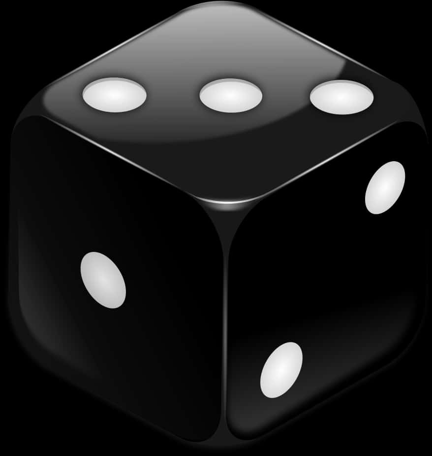 A Black Dice With White Dots
