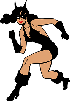 A Woman In A Black Swimsuit And Mask