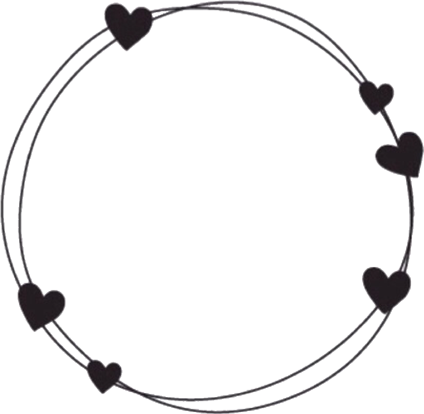 A Circle Of Hearts With A Black Background