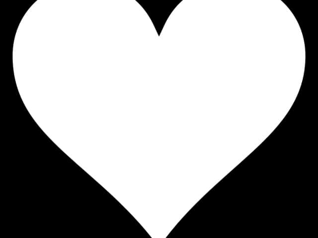 A White Heart With Black Background
