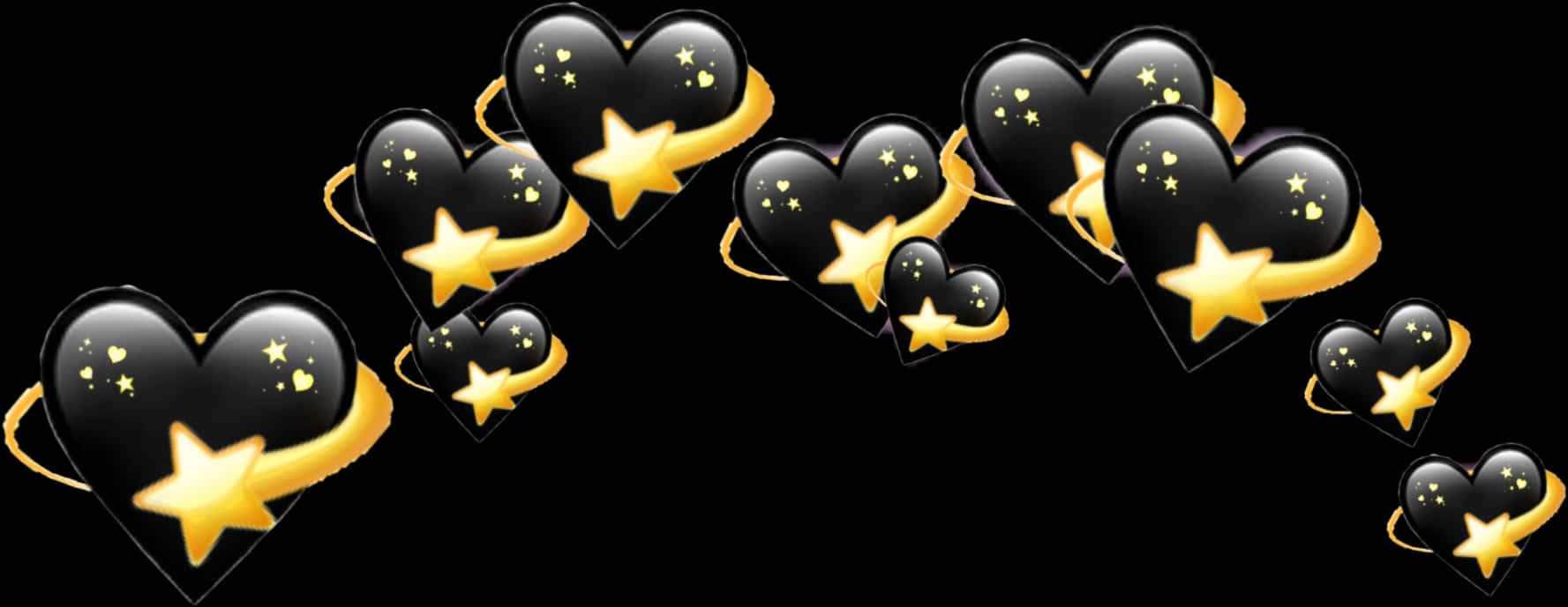 A Black Hearts With Gold Stars And A Ribbon