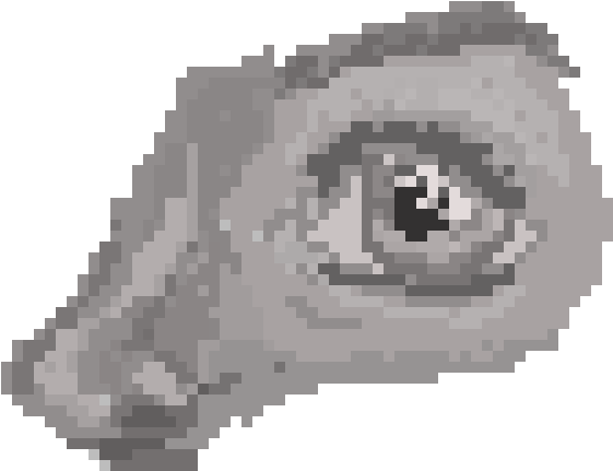 A Pixelated Image Of An Animal's Eye