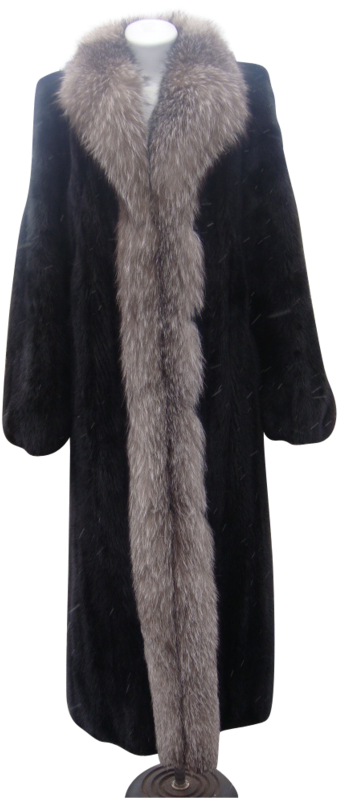 A Black And White Fur Coat