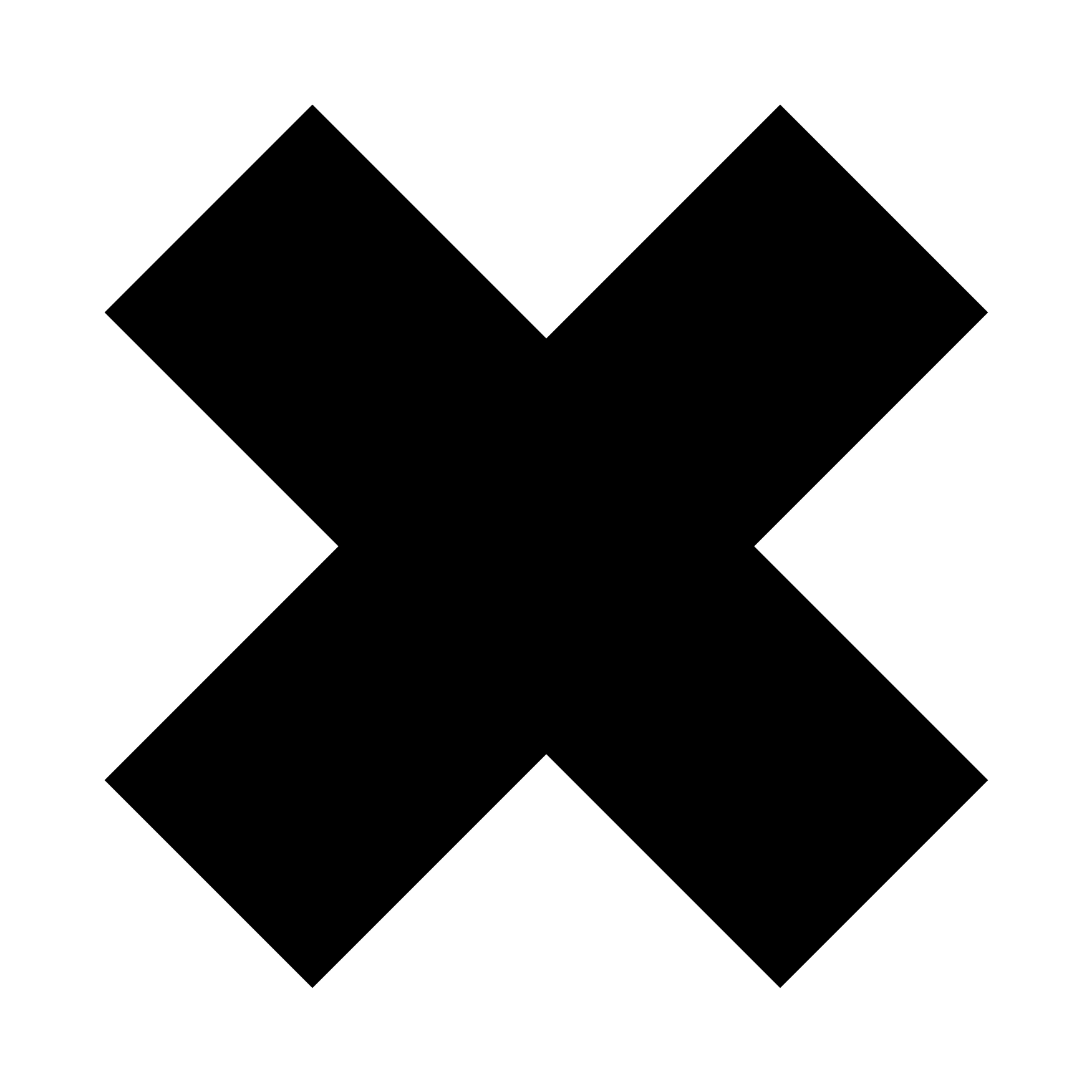 A Black And White X Sign
