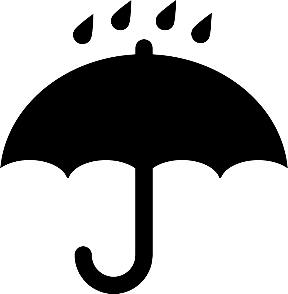 A Black Umbrella With Rain Drops