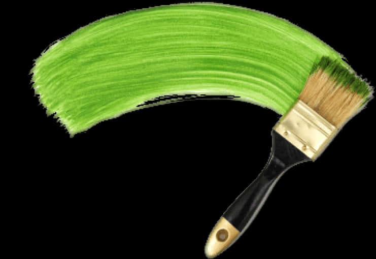 A Paint Brush With Green Paint