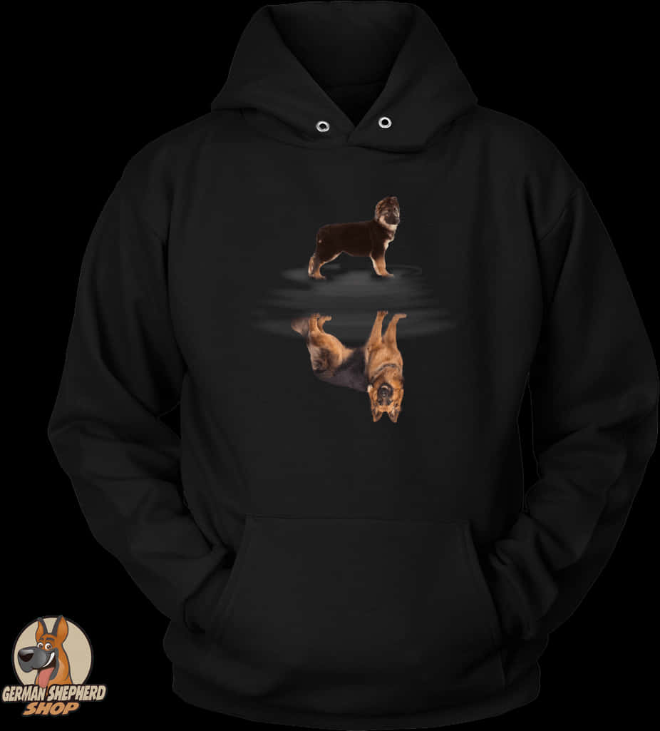 A Black Sweatshirt With A Dog On It