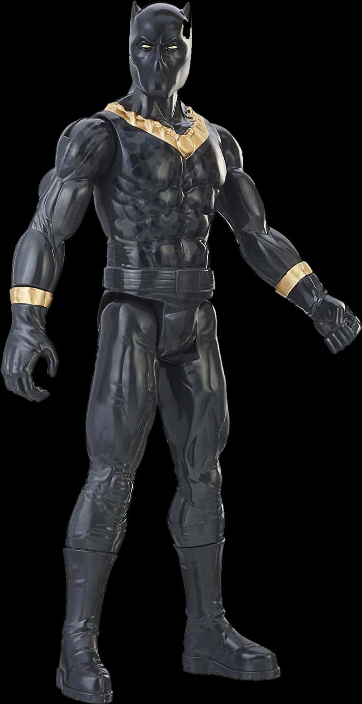 A Black And Gold Superhero Figure