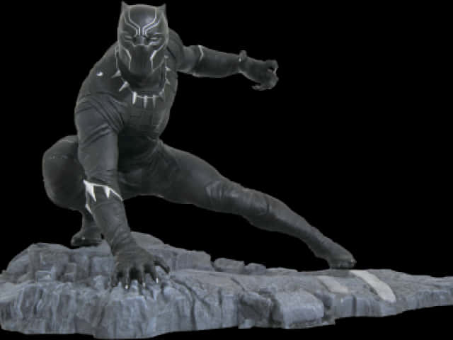 A Black Panther On A Rock