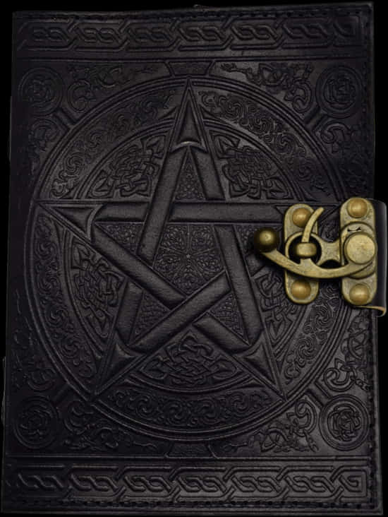 Black Pentagram Embossed Leather Journal - Leather Pentagram Journal, Hd Png Download