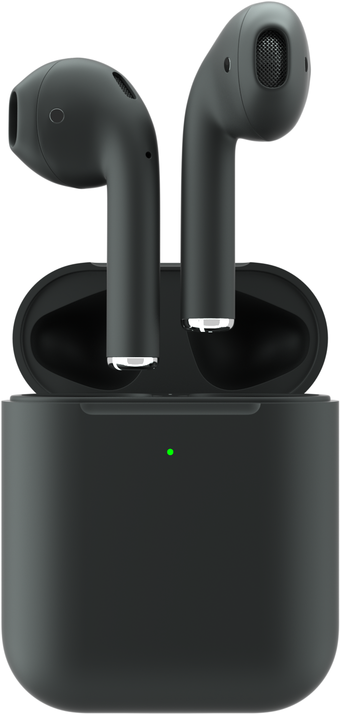 A Black Wireless Earbuds In A Charging Case